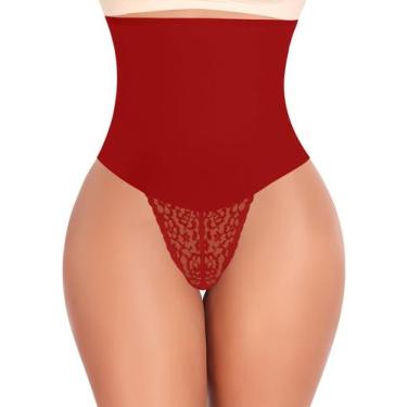 Imagem de Tanga Shapewear Werena Tummy Control para mulheres vermelha 3G