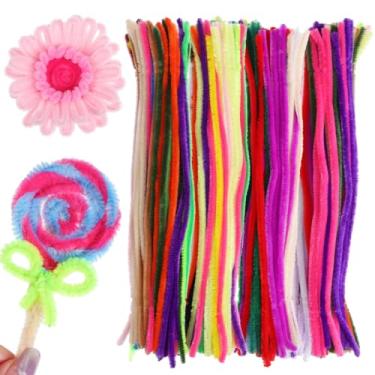 Imagem de Angoily 400 peças de limpadores de flexíveis de hastes de chenille sortidas para artesanato, projetos criativos e atividades escolares para moldar materiais de artesanato difusos cores