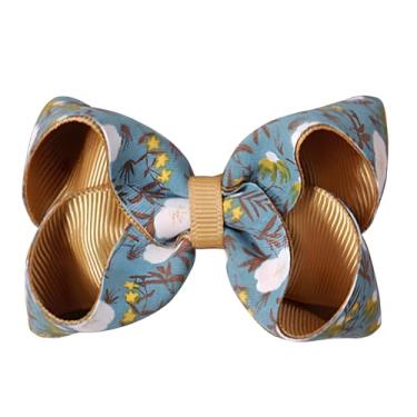 Imagem de Bomboniere Laço de cabelo grande de gorgorão feminino com caixa de presente – Grampo de cabelo grande feito à mão sem deslizamento para crianças, presente especial de aniversário, acessórios de cabelo