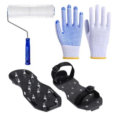 Imagem de BERXOL Rolo pontiagudo de 23 cm para autonivelamento, sapatos pontiagudos, ferramentas de piso epóxi, kit de ferramentas de cimento autonivelante, pontas de sapatos epóxi