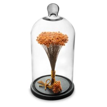 Imagem de Arranjo de Flores Secas Sempre Viva na Cupula - Pense Flores, Laranja