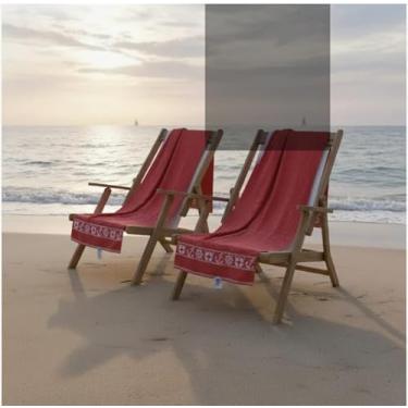 Imagem de Kit Casal 2 Toalha Gigante Praia Piscina Banho 100% Algodão Versátil Econômica Azul e Vermelha Custo Beneficio (vermelho)