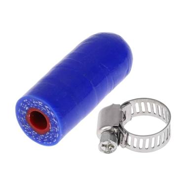 Imagem de ACROPIX Tampa de extremidade de mangueira de borracha de silicone ID 6 mm 6 mm poliéster de 4 camadas para válvula de desvio de líquido de arrefecimento turbo a vácuo 30 mm azul por fora e vermelho