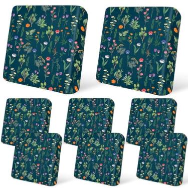 Imagem de pickyNproud 8 peças de capas de almofada de pátio elásticas para sofá ao ar livre, capas de substituição laváveis para móveis com parte inferior elástica para sofá e cadeira