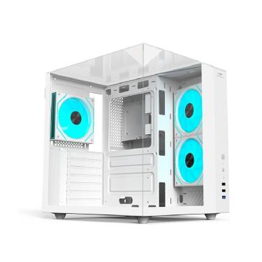 Imagem de Gabinete Gamer C3Tech Aquário MT-G950WH, Vidro Temperado, USB 3.0, Mid Tower, Sem Fonte, Branco - Aquarius