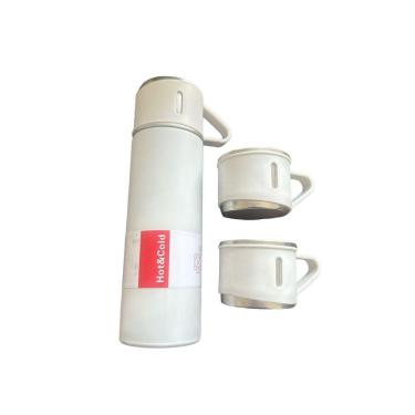 Imagem de Garrafa Térmica Vacuum 500Ml Com 3 Xícaras Café Camping Chá