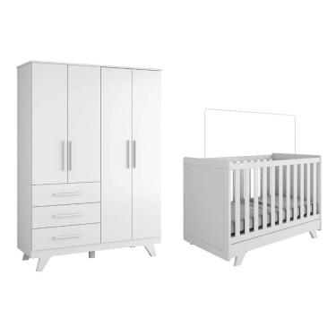 Imagem de Quarto Bebe Berço e Guarda Roupas Moveis Peroba Retro Ls