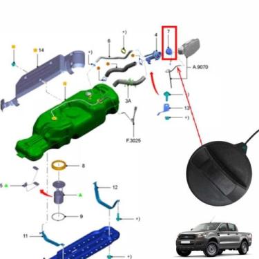 Imagem de Tampa S/ Chave Do Tanque Combustivel Ford Ranger -12/23 Orig