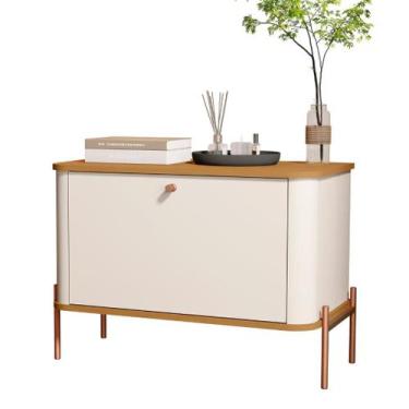 Imagem de Mesa de Cabeceira Tucupí Off White Nature Bronze JB Bechara 32698