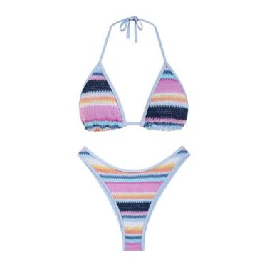 Imagem de Conjunto de biquíni Seamoly Crochet Colorblock Swimsuit para mulheres