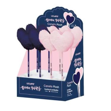 Imagem de Caneta Esferográfica Pompom de Coração Bruna Tavares - Display c/ 8 Un