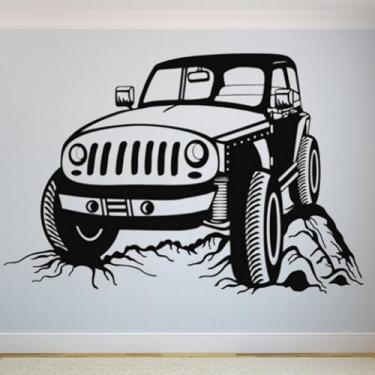 Imagem de Adesivos de parede de veículos off-road, pôsteres de parede Jeep, decalques artísticos de carro, decorações de quarto infantil, murais 115 x 116 cm