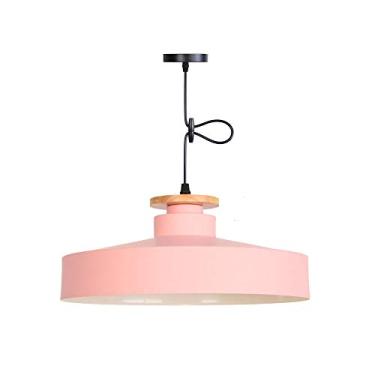 Imagem de CHENKUI Abajur criativo colorido, luminária pendente de restaurante, luminária industrial semi-embutida para pendurar base E26/E27, luminária de teto decorativa ajustável para cozinha, quarto, sala de