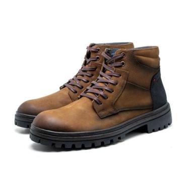 Imagem de Coturno Masculino Solado Tratorado Couro Confortável - De Griffe, 40, 