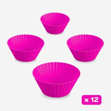 Imagem de Kit com 12 Forminhas de Silicone Premium Cupcake  BPA Free, Antiaderen