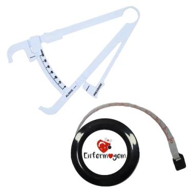 Imagem de Kit Avaliacao Fisica Medir Gordura Corporal Fita Metrica Imc Adipometr