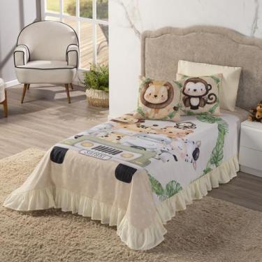 Imagem de Colcha Infantil Solteiro com 6 Peças  CobreLeito 1,70x2,30  Decoração 