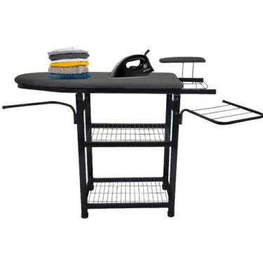 Imagem de Mesa De Passar Multiuso Porta Cabide Calceiro Passa Mangas Porta Ferro