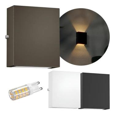 Imagem de 1X Arandela Mini Slim 2 Focos Exte Marrom / Branco Quente