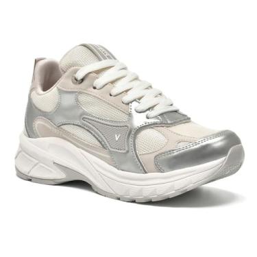 Imagem de Tênis Casual Esportivo Prata Feminino Via Marte, Cinza, 37
