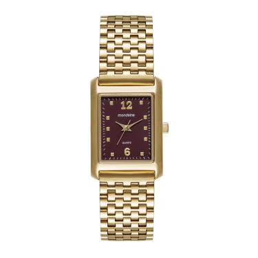 Imagem de Relogio Mondaine Feminino Ref: 32921lpmvde2 Retangular Dourado