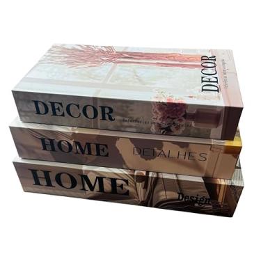 Imagem de Kit 3 Livros Fake Decoraçao Porta Objeto Decorativo Caixas Organizadoras (Home)