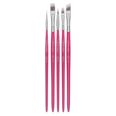 Imagem de Condor Kit Pincéis Artísticos 5 Peças - Conjunto para Pintura em Madeira, E.V.A e Outras Superfícies - Ideal para Preenchimento, Acabamento e Contorno