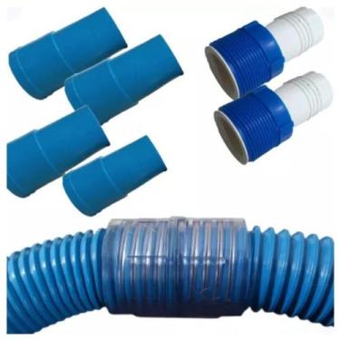 Imagem de Kit Com 4 Ponteiras 2 Adaptadores 1 Emenda Para Mangueira - AZUL FLEX