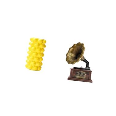 Imagem de Fenteer Vaso de Flores de Porcelana E Escultura Colecionável, Estátua Vintage, Ornamento de Mesa, Estatueta de Resina, Mesa Retrô, Decoração de Sala de Estar,