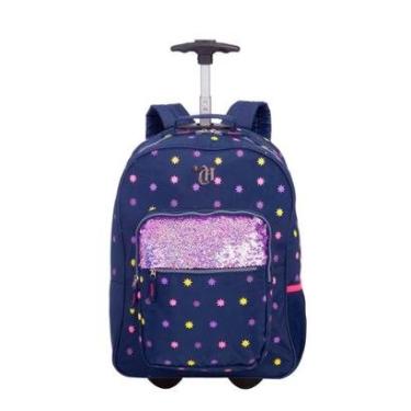 Imagem de Mochila Sestini Com Carrinho Capricho Estrelas Azul Marinho-Unissex