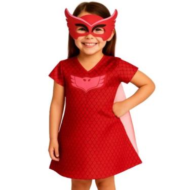 Imagem de Fantasia Corujita Menina Com Máscara E Capa - Genérica, Vermelho, PP