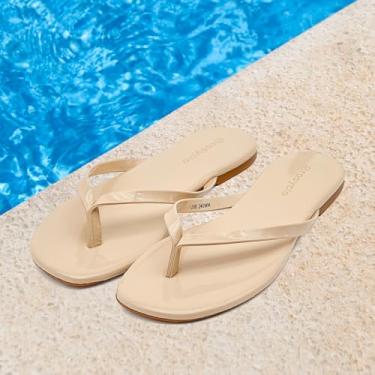 Imagem de Chinelo feminino, sandálias femininas de espuma viscoelástica de verão 2025 - Tendências de couro vegano, leve, macio, confortável, nuvem, chinelos femininos baratos essenciais para a praia, Patente