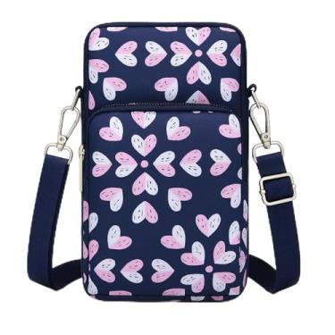 Imagem de Bolsa transversal para celular feminina, bolsa de ombro pequena com vários bolsos, mini carteira para celular, bolsa de compras, Floral-j, Small