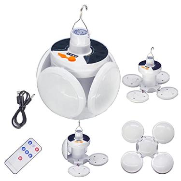 Imagem de SIRUITRONGER Camping Lanterna Dobrável Solar Usb 4000Mah Recarregável Controle Remoto À Prova D'Água Portátil Camping Luz Tenda Pendurada Operada para Pesca Ao Ar Livre Caminhadas Quedas de Energia De