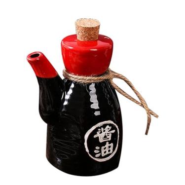 Imagem de Cabilock Frasco de condimento de cerâmica estilo japonês, dispensador de molho de soja, pote de tempero elegante para óleos, molhos, vinagres para casa, restaurante, presente