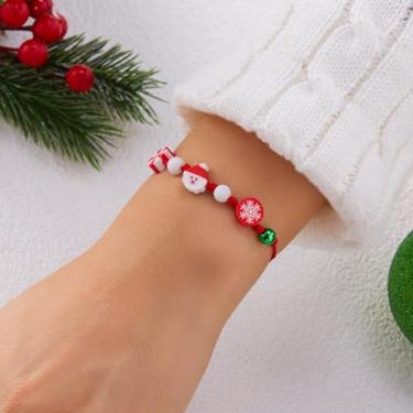 Imagem de Pulseiras de Natal para mulheres, berloques, miçangas, joias de Natal, presentes, decorações de árvores, conjunto de berloques festivos