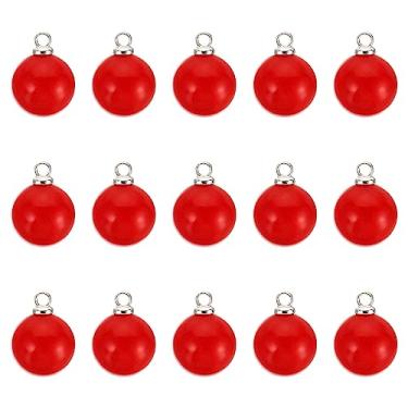 Imagem de (10 mm), berloque de pérola, 150 peças, pingente de pérola falsa, lindo designer faça você mesmo para fazer joias, pulseiras, brincos, colar, artesanato, casamento, prata, vermelho, 0, Metal, Sem