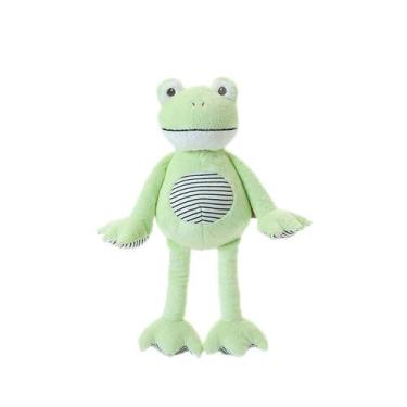Imagem de Boneca de brinquedo de pelúcia, fofa, sapo verde com barriga listrada,