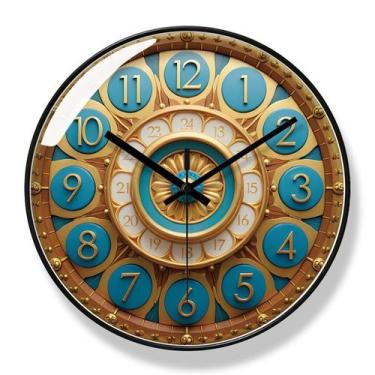Imagem de Relógio de parede Vintage Luxury 30 cm, não aderente, quartzo azul/dou