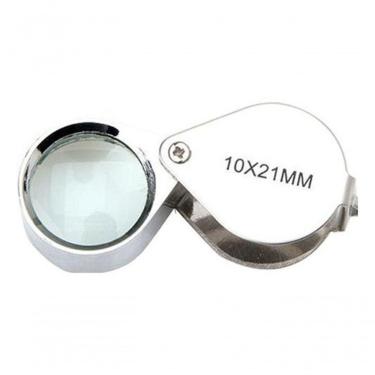 Imagem de 10 Mini Lupa 10X 21Mm Inox Relojoeiro Joalheiro Gota De Mão