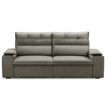 Imagem de Sofá Retrátil e Reclinável Vannes 225cm com Porta Copos e Objetos - Fe