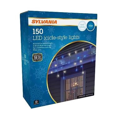 Imagem de SYLVANIA Luzes de Natal Icicle, 150 Lt, Azul