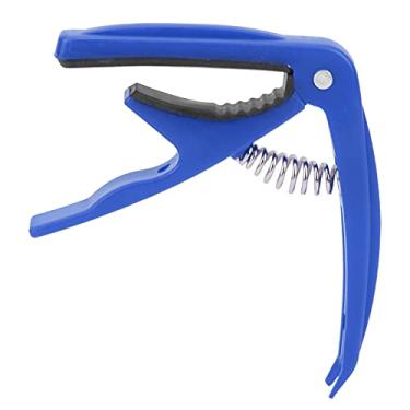 Imagem de WALFRONT Capo Guitarra Pescoço Capo Braçadeira de Mola de Aço Abs Escudo Em Forma de Almofada de Silicone para Instrumentos de Cordas Acessórios de Afinação (Azul Profundo)