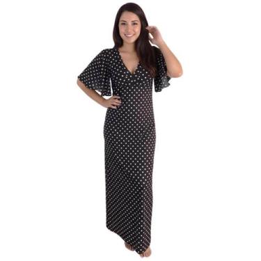 Imagem de Kaftan Longo Poá Sepie 4093, Preto, G