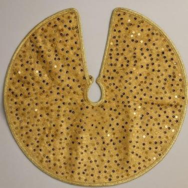 Imagem de Tapete para Arvore de Natal Saia Base para áRvore de Natal Brilhante com Paetê 40cm Enfeite Decorativo Natalino(CHAMPANHE)