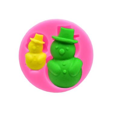 Imagem de Molde de silicone de boneco de neve de Natal, molde de fondant de chocolate e doces flexível antiaderente, alta temperatura
