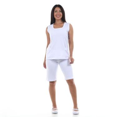 Imagem de Conjunto de Bermuda e Regata em Helanca Maleável Elástico Confortável 