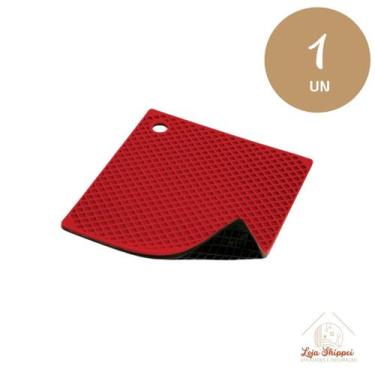 Imagem de Descanso de Panela de Silicone Quadrado Cozinha Antiderrapante Resiste