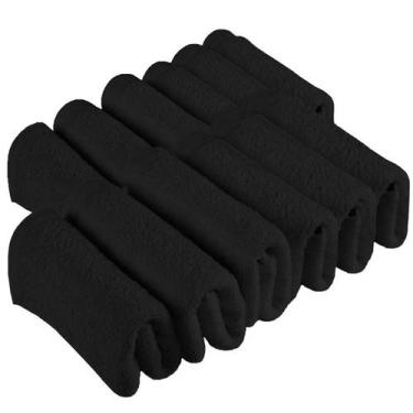 Imagem de Kit 12 Toalhas de Rosto Para Salão Beleza 100% Algodão 40 x 65 cm Pret