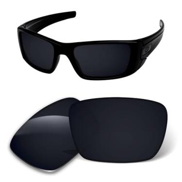 Imagem de Lentes de substituição de 1,6 mm compatíveis com óculos de sol Oakley Fuel Cell OO9096, antiarranhões e resistentes a impactos, Preto escuro, One Size